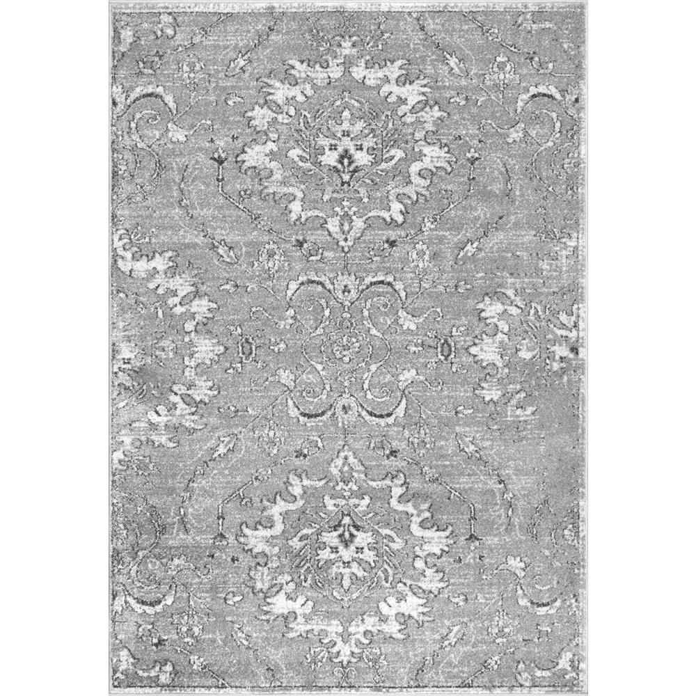 Nuloom Vintage Fl Chastain Dark Grey 8 Ft X 12 Area Rug