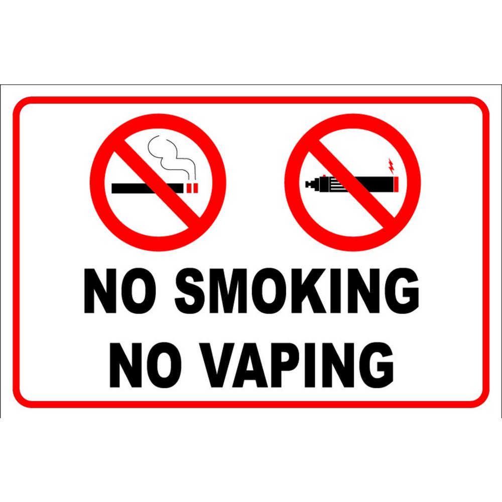 4  NO SMOKING NO VAPING STICKERS VIEW BOTH SIDES ON GLASS SIGN STICKER 2 OF EACH 