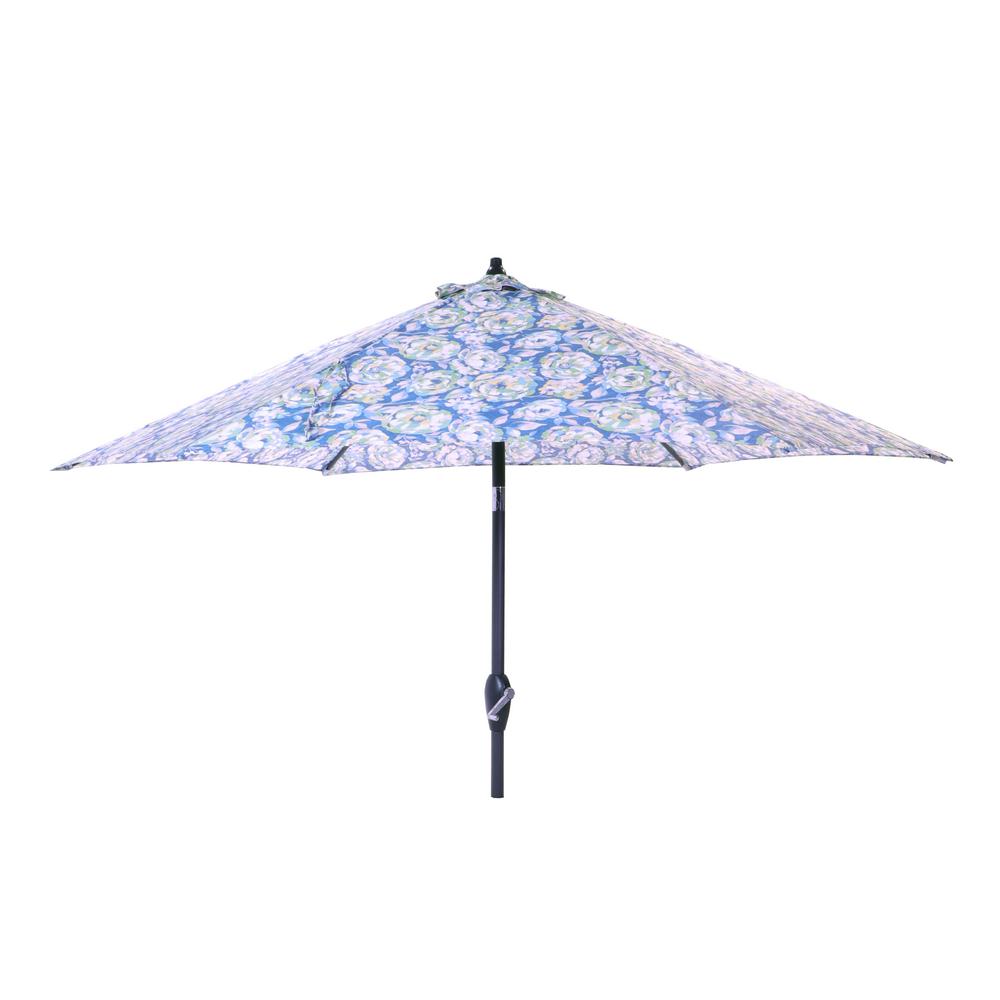 Hampton Bay 9 Ft Aluminum Market Tilt Patio Umbrella In Philomena 9900 01524200 The Home Depot