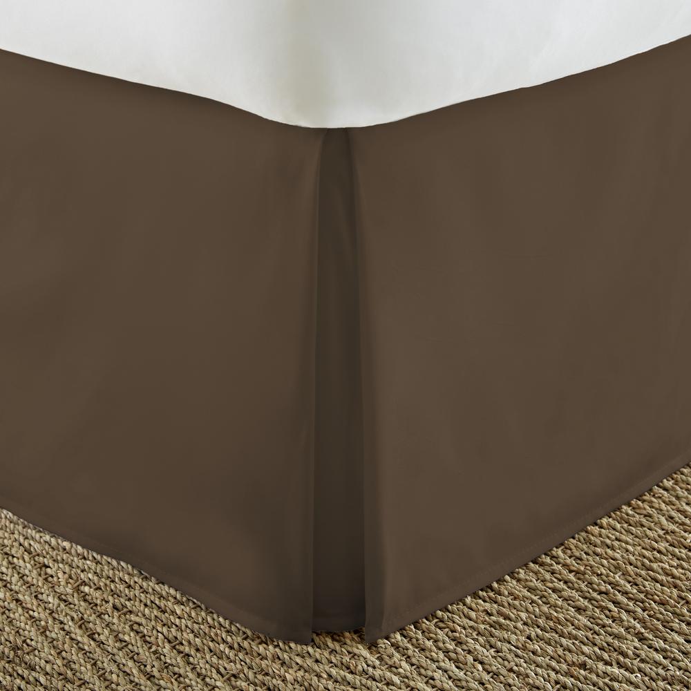 Becky Cameron Pleated Dust Ruffle Chocolate Queen Performance Bed Becky Cameron Pleated Dust Ruffle Chocolate Queen Performance Bed Skirt Ieh Bdsk Q Ch The Home Depot