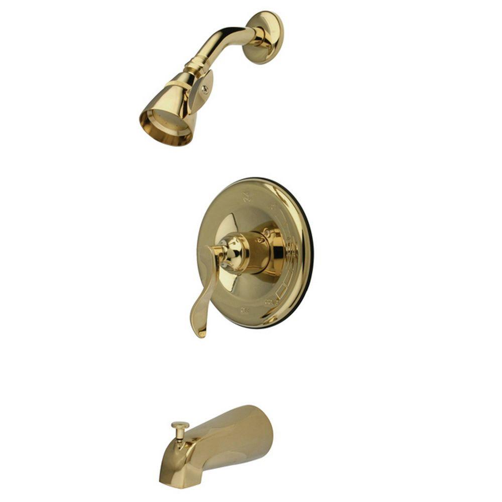 Kingston Brass French SingleHandle 5Spray Tub and Shower Faucet in
