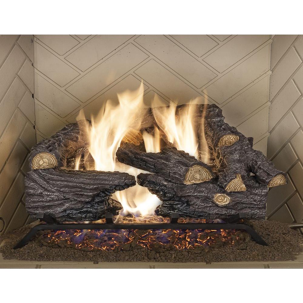 Emberglow 18 in. Split Oak Vented Natural Gas Log Set 