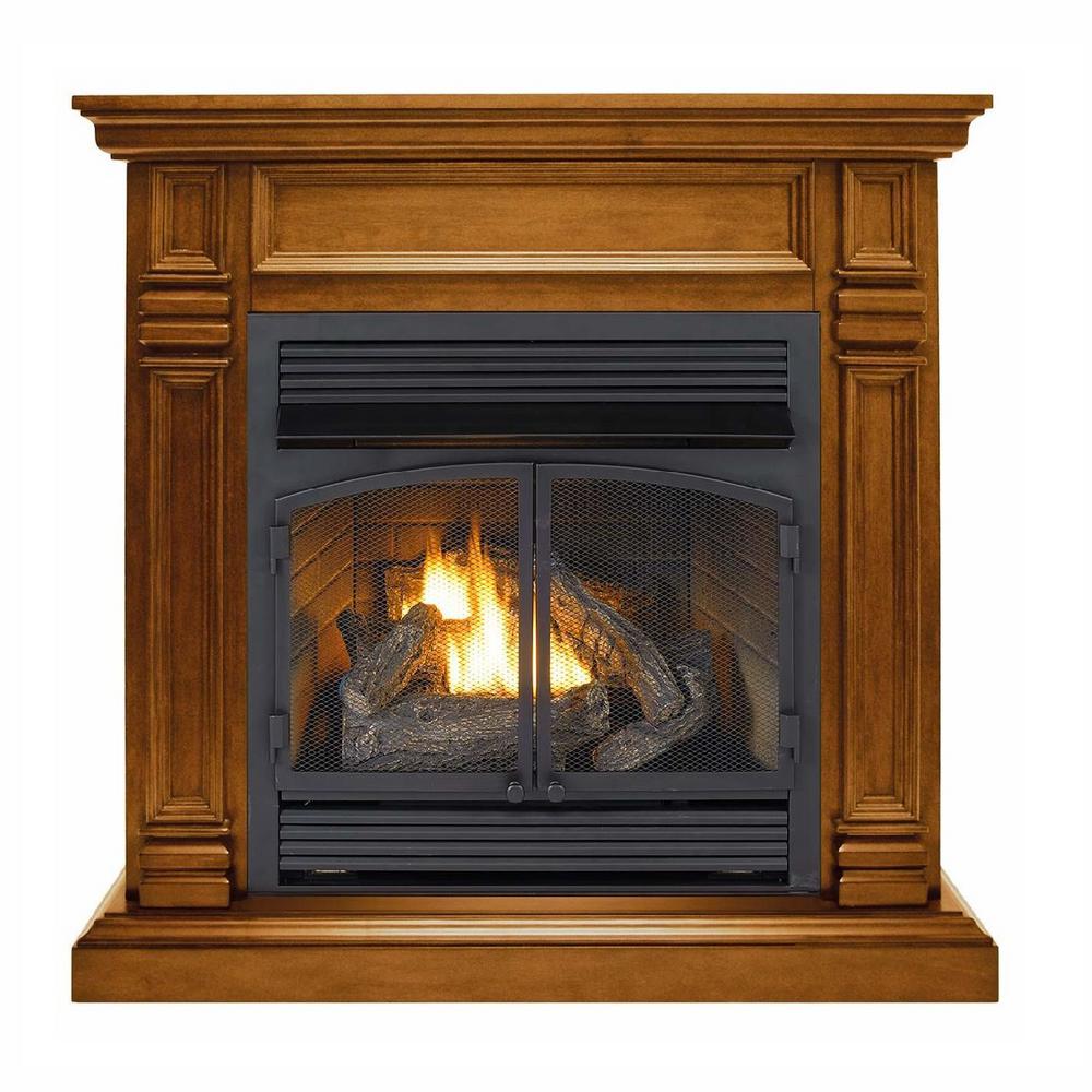 Duluth 44 in. Ventless Dual Fuel Gas Fireplace in Apple Spice with Thermostat Control