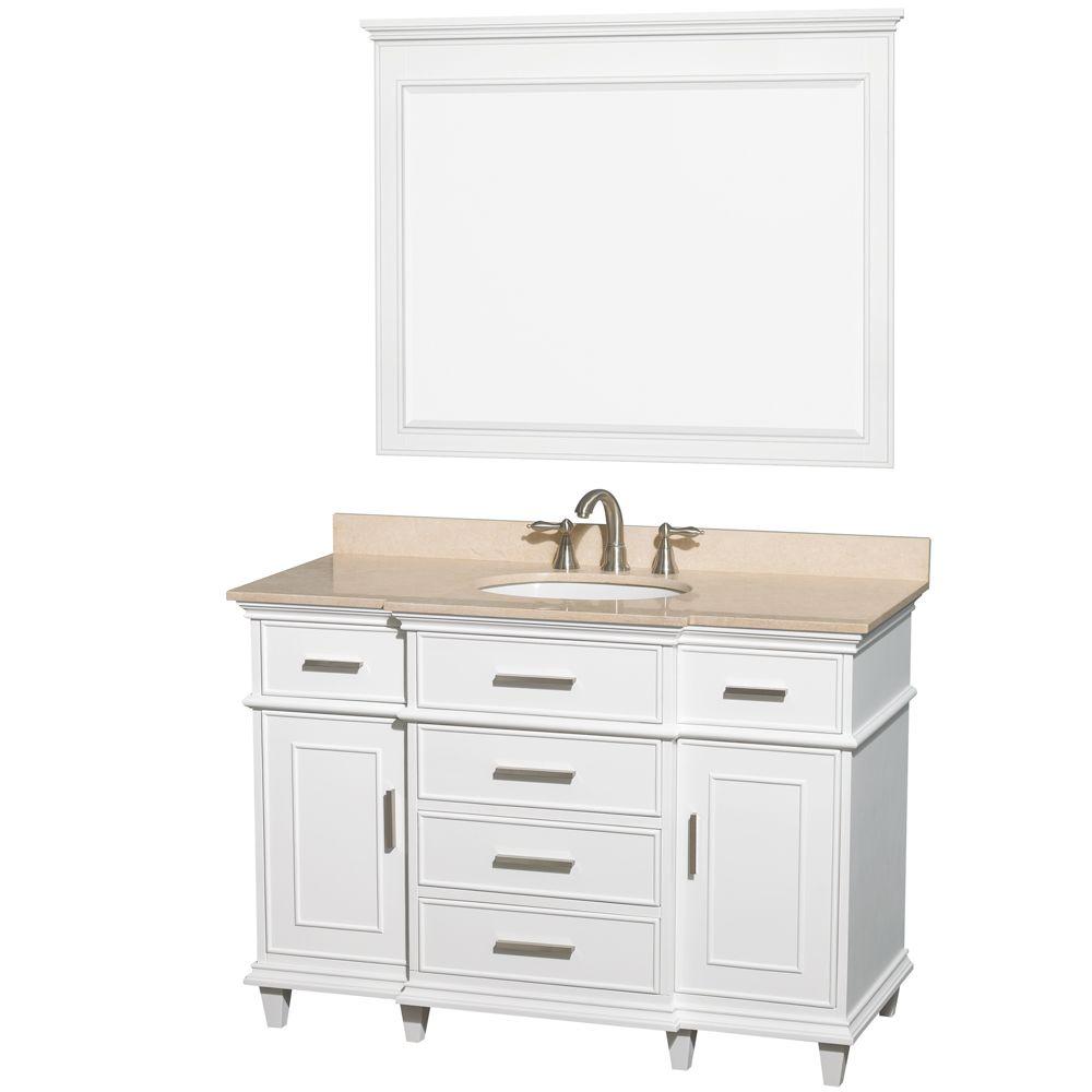 Wyndham Collection Berkeley 48 In Vanity White With Marble Wyndham Collection Berkeley 48 In Vanity White With Marble Top Ivory