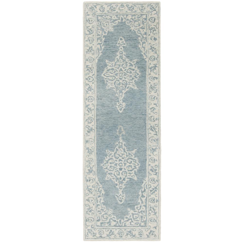 Safavieh Micro-Loop Blue/Light Blue 2 ft. 3 in. x 7 ft. Runner Rug ...