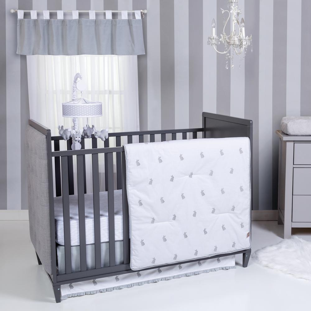 grey crib set