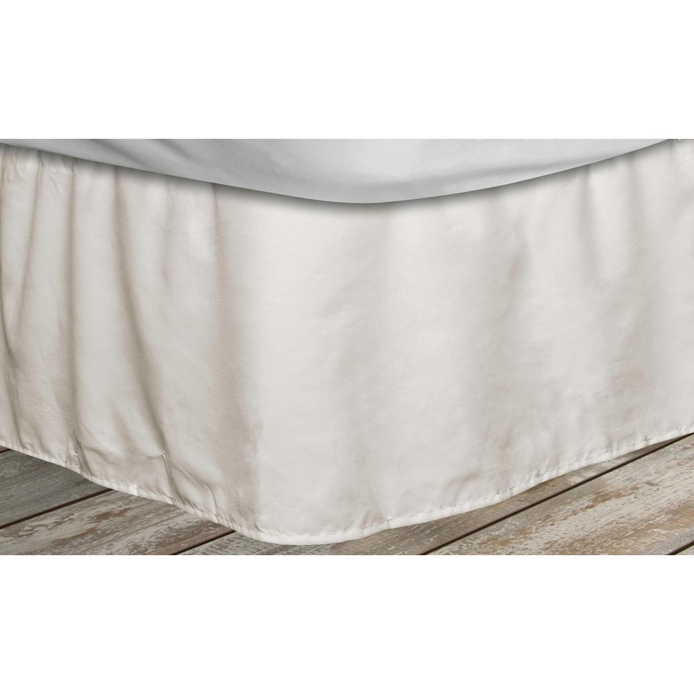 Quickfit Frita Beige Queen Pleated Bedskirt With Elastic Fastener Quickfit Frita Beige Queen Pleated Bedskirt With Elastic Fastener