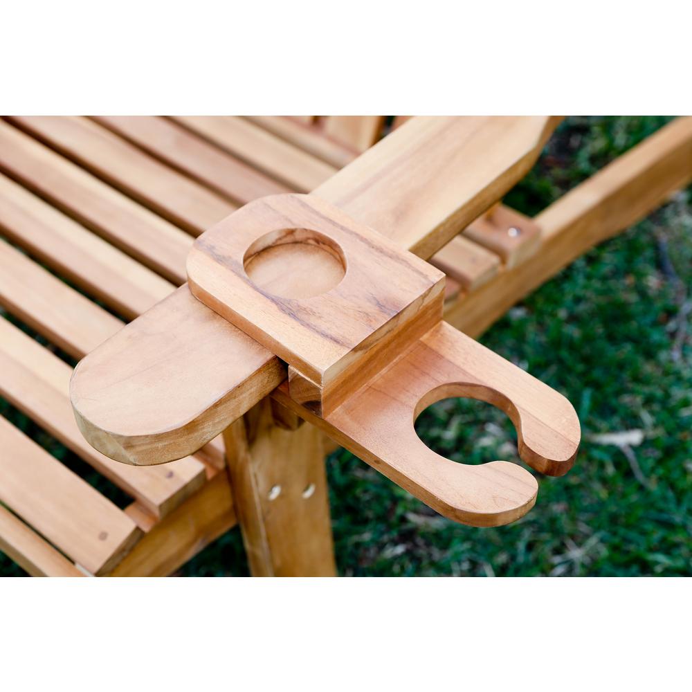 LuXeo Redondo Adirondack Chair Teak Drink/Wine Holder-LUX 