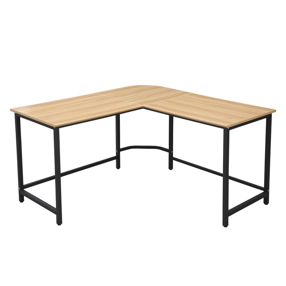 Wood L Shaped Adjustable Height Desks Home Office