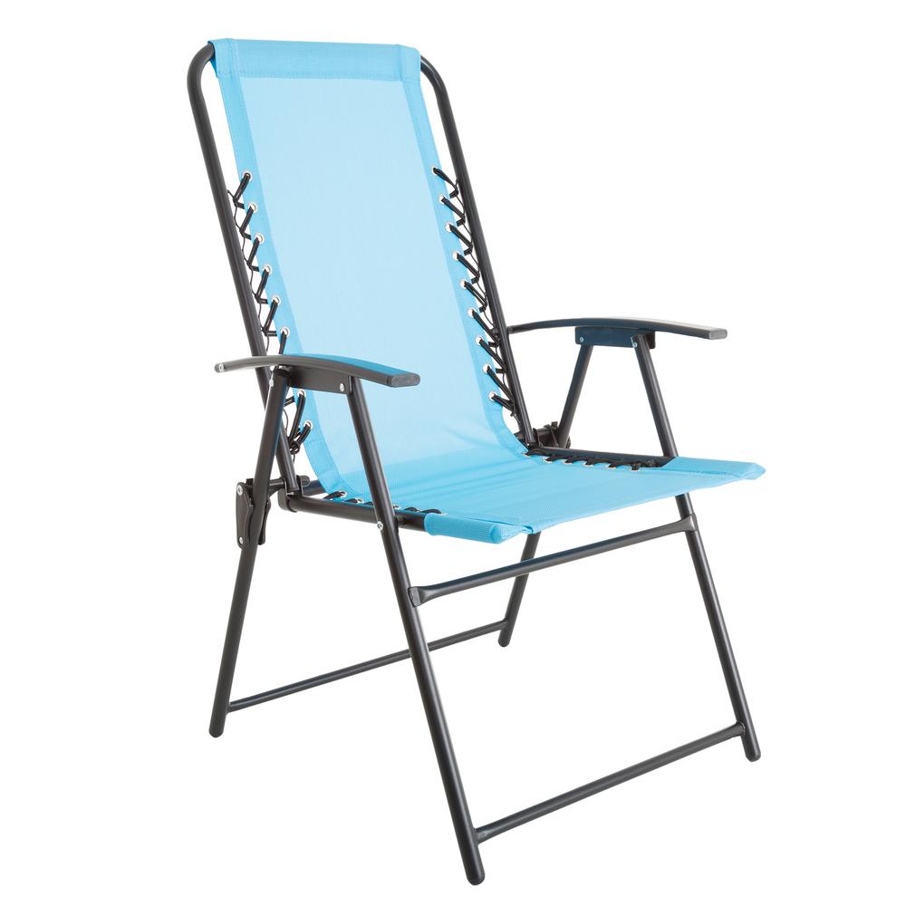 Pure Garden Patio Lawn Chair in Blue M150119   The Home Depot