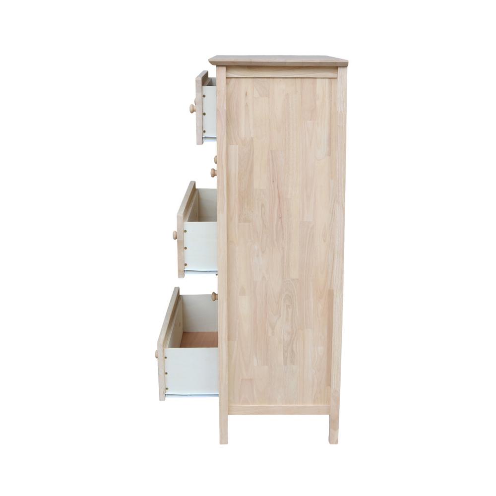 International Concepts Brooklyn 5Drawer Unfinished Wood Chest BD8005