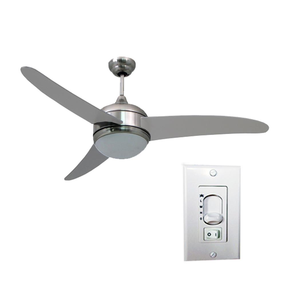 HomeSelects Contempo 52 in. LED Indoor Brushed Nickel Ceiling Fan with