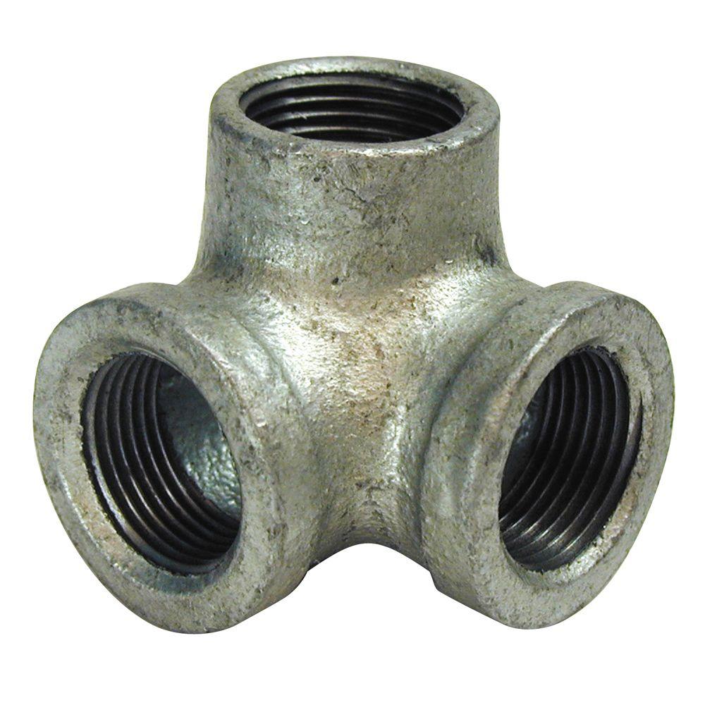 1//2 3//4/" 1/" 3 Way Pipe Fitting Connector Malleable Iron Galvanized Elbow Tee Fem