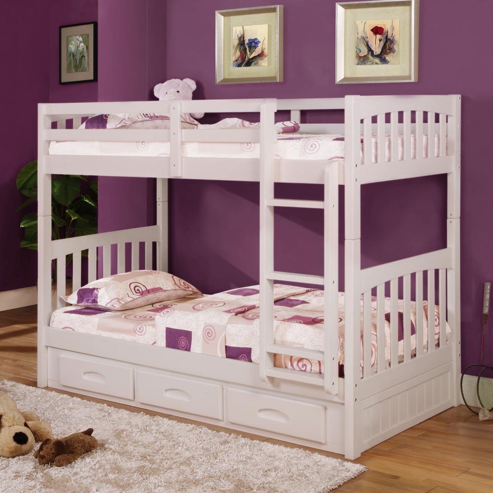 American Furniture Classics White Twin Over Twin Solid Pine