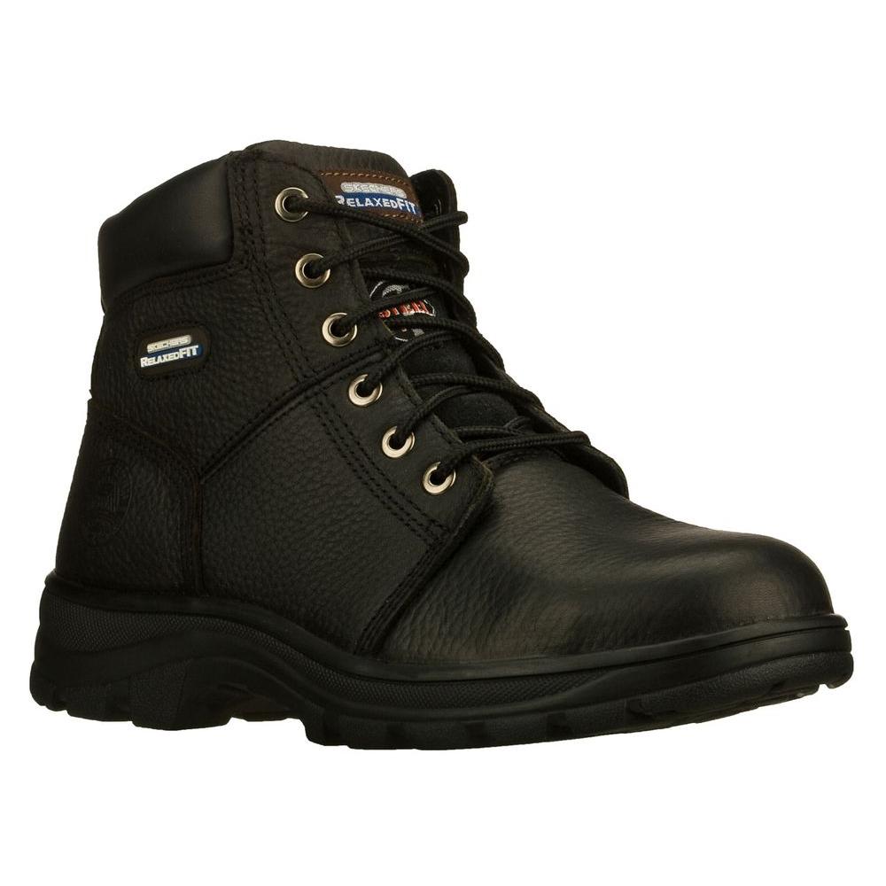 Skechers Men's Workshire 6'' Work Boots - Steel Toe - Black Size 