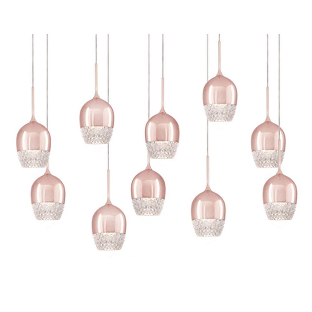 Radionic Hi Tech Jessa 1 Light 60 Watt Equivalence Rose Gold Radionic Hi Tech Jessa 1 Light 60 Watt Equivalence Rose Gold Integrated Led Pendant