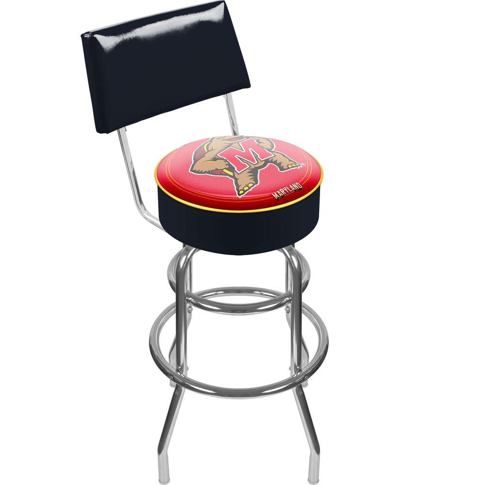 Trademark Maryland University 30 In Chrome Padded Swivel Bar Stool Trademark Maryland University 30 In Chrome Padded Swivel Bar Stool