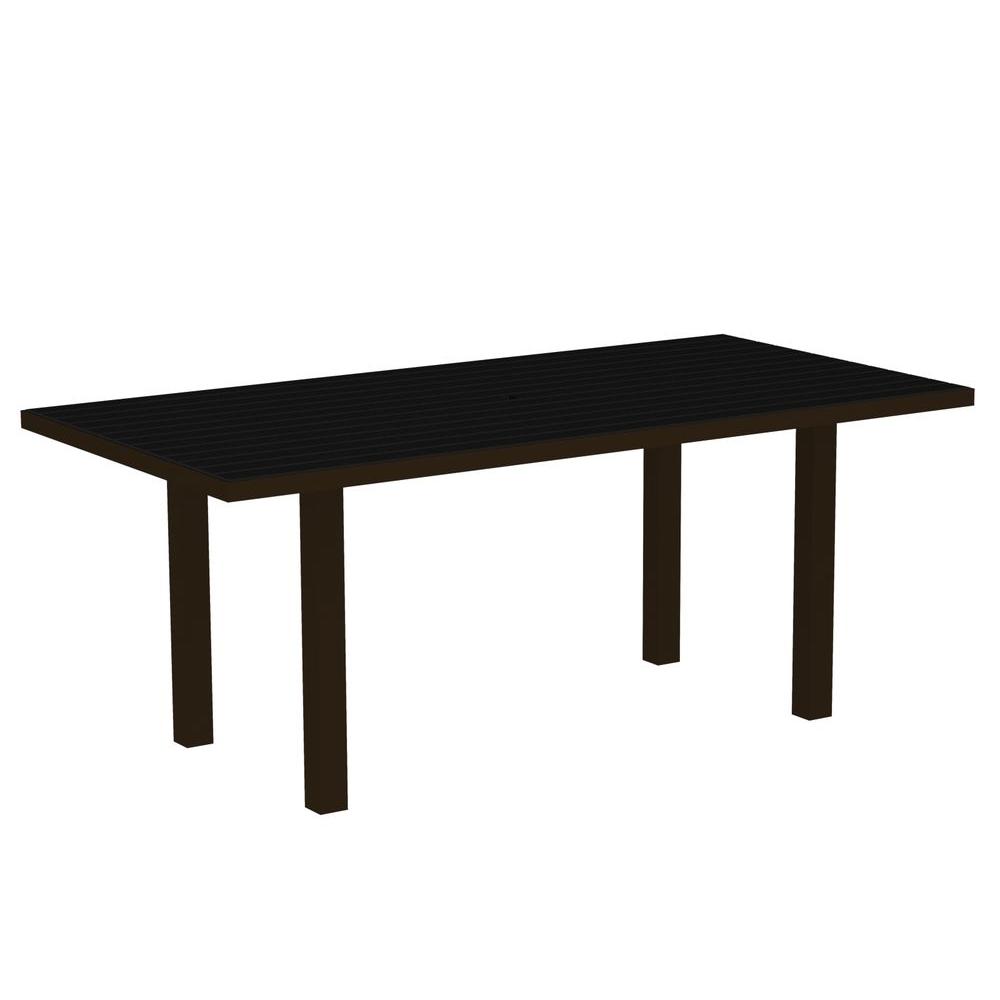 Polywood Euro Textured Bronze 36 In X 72 Plastic Outdoor Patio Dining Table With Black Top At3672 16bl The Home Depot - 36 Inch By 72 Dining Table Polywood Euro Textured Bronze 36 In X 72 Plastic Outdoor Patio Dining Table With Black Top At3672 16bl The Home Depot - 36 Inch By 72 Dining Table