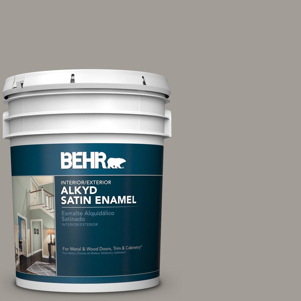 BEHR 5 gal. PPU1815 Fashion Gray Satin Enamel Alkyd Interior/Exterior