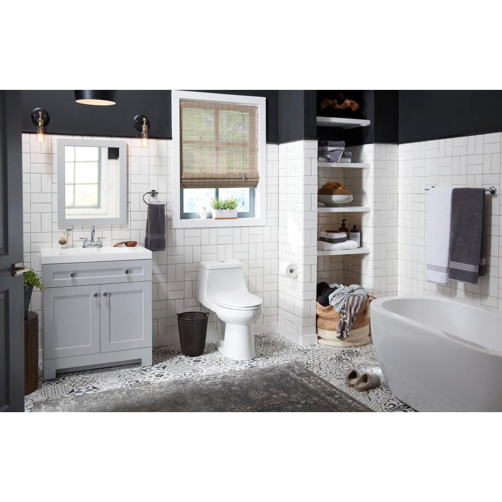 Glacier Bay 1 Piece 1 1 Gpf 1 6 Gpf High Efficiency Dual Flush Elongated All In One Toilet In White N2420 The Home Depot