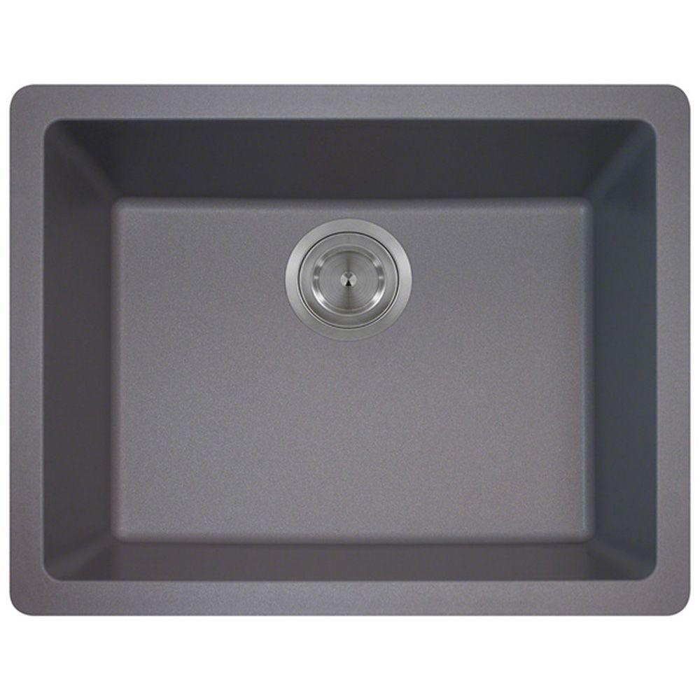 Polaris Sinks Undermount Granite 22 In Single Bowl Kitchen Sink Polaris Sinks Undermount Granite 22 In Single Bowl Kitchen Sink Silver
