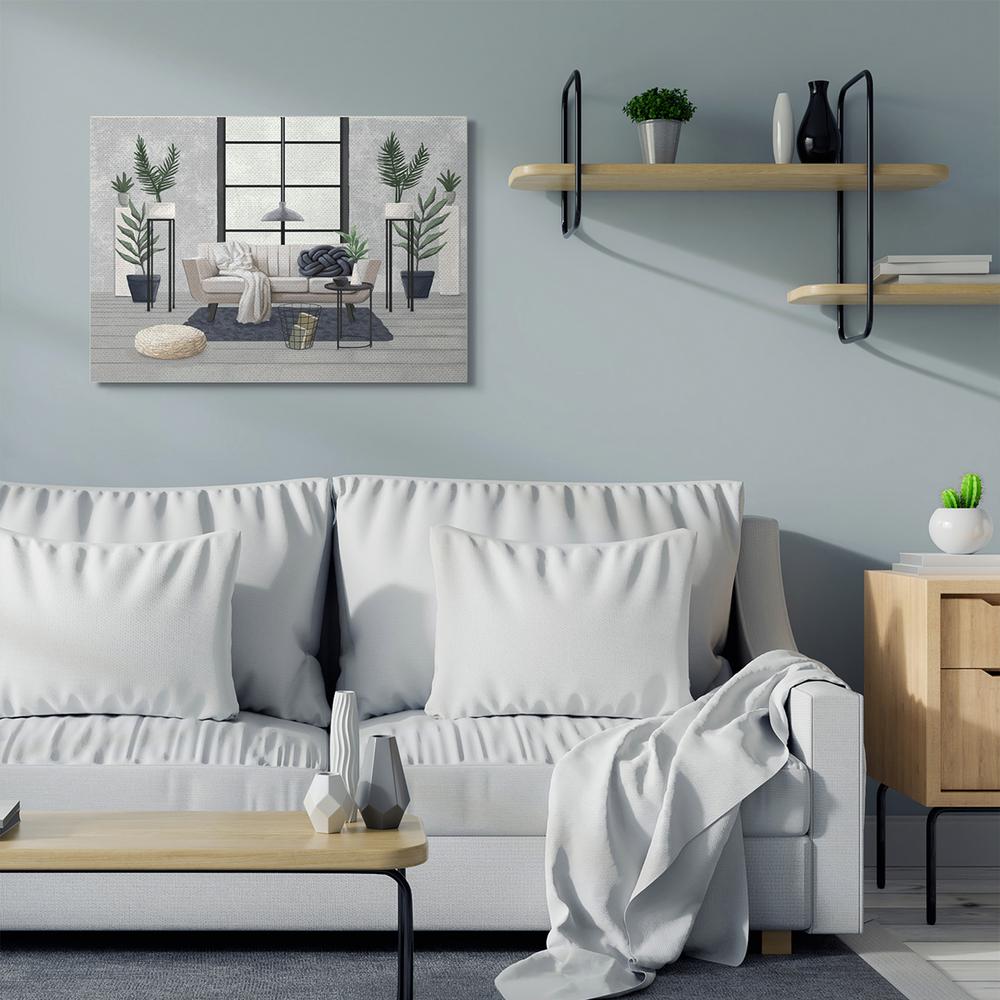 Stupell Industries 30 In. X 40 In. "Modern Living Room Interior Design Blue Grey Painting" By Ziwei Li Canvas Wall Art-ccp-425_cn_30x40 - The Home Depot