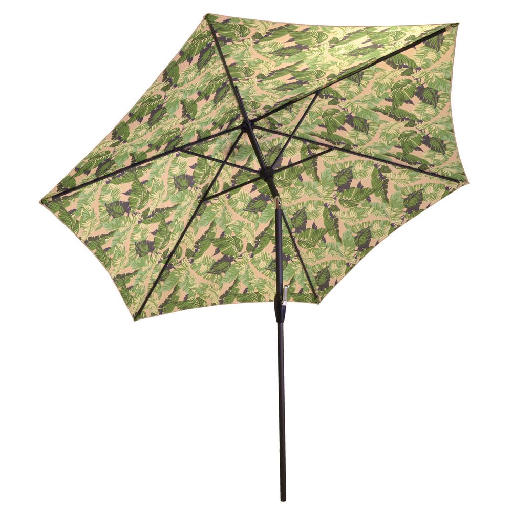 Hampton Bay 10 Ft Aluminum Market Auto Tilt Patio Umbrella In Aluminum Market Auto Tilt Umbrella In Fern Oatmeal
