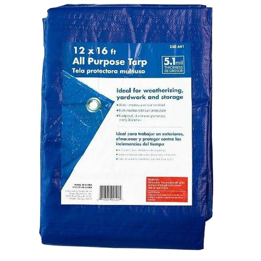 HDX 10 ft. x 12 ft. Blue General Purpose TarpHLD1012M The Home Depot