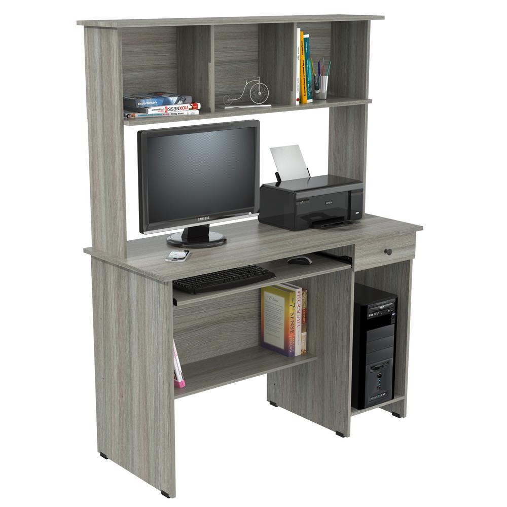 Inval Smoke Oak Computer Desk Cc 6701 The Home Depot
