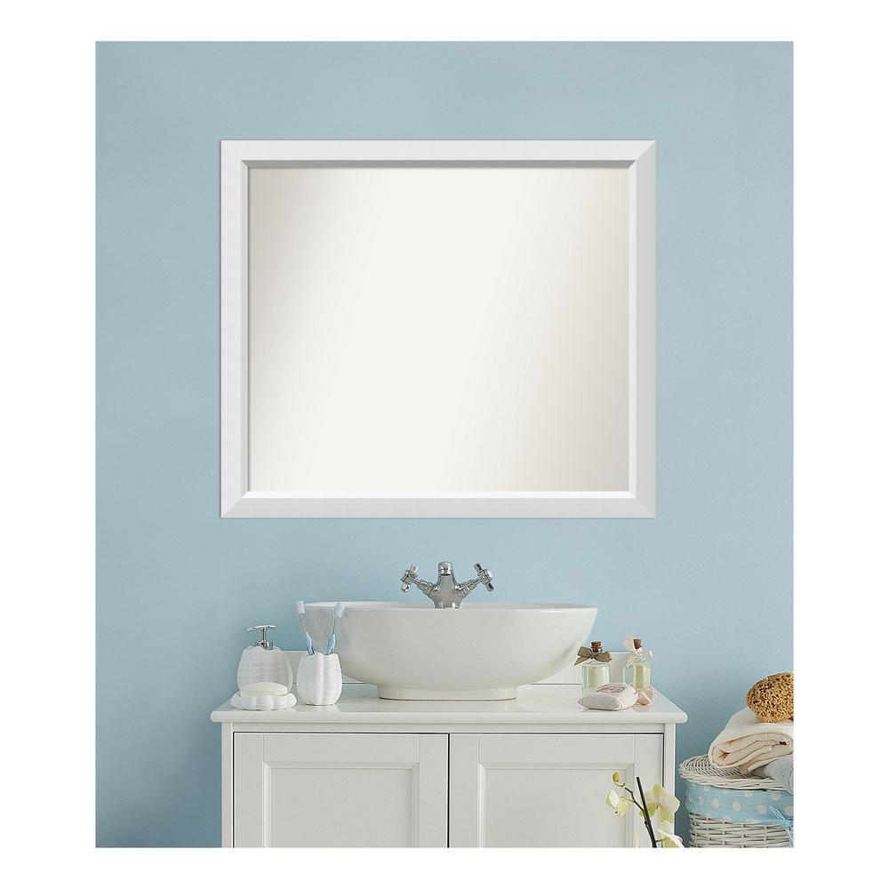 Choose Your Custom Size 33 In X 38 Blanco White Wood Framed Mirror