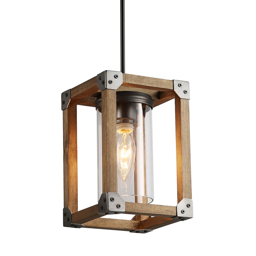 Lnc Eniso 1 Light Graphite Gray Wood Square Pendant Lighting With Clear Gl Lnc Eniso 1 Light Graphite Gray Wood Square Pendant Lighting With Clear Gl