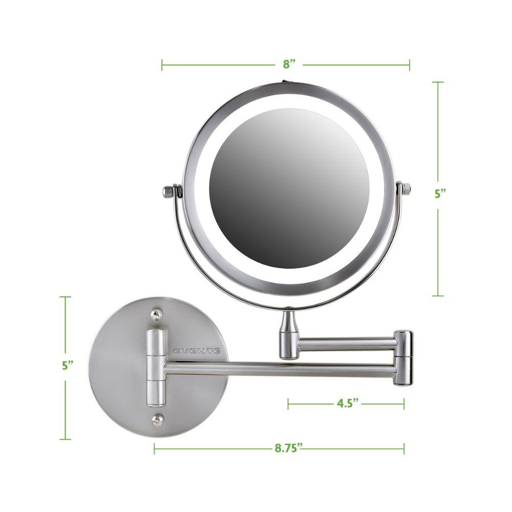 Ovente 7 In Nickel Brushed Wall Mount Led Lighted Makeup Mirror With Magnification 1x And 7x Battery Operated Mfw70br1x7x The Home Depot - Battery Led Makeup Mirror Ovente 7 In Nickel Brushed Wall Mount Led Lighted Makeup Mirror With Magnification 1x And 7x Battery Operated Mfw70br1x7x The Home Depot - Battery Led Makeup Mirror
