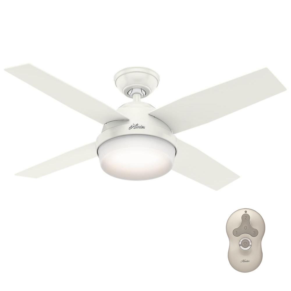 Hunter Southern Breeze 42 In Indoor White Ceiling Fan 51010 The Dempsey 44 In Led Indoor Fresh White Ceiling Fan With Universal