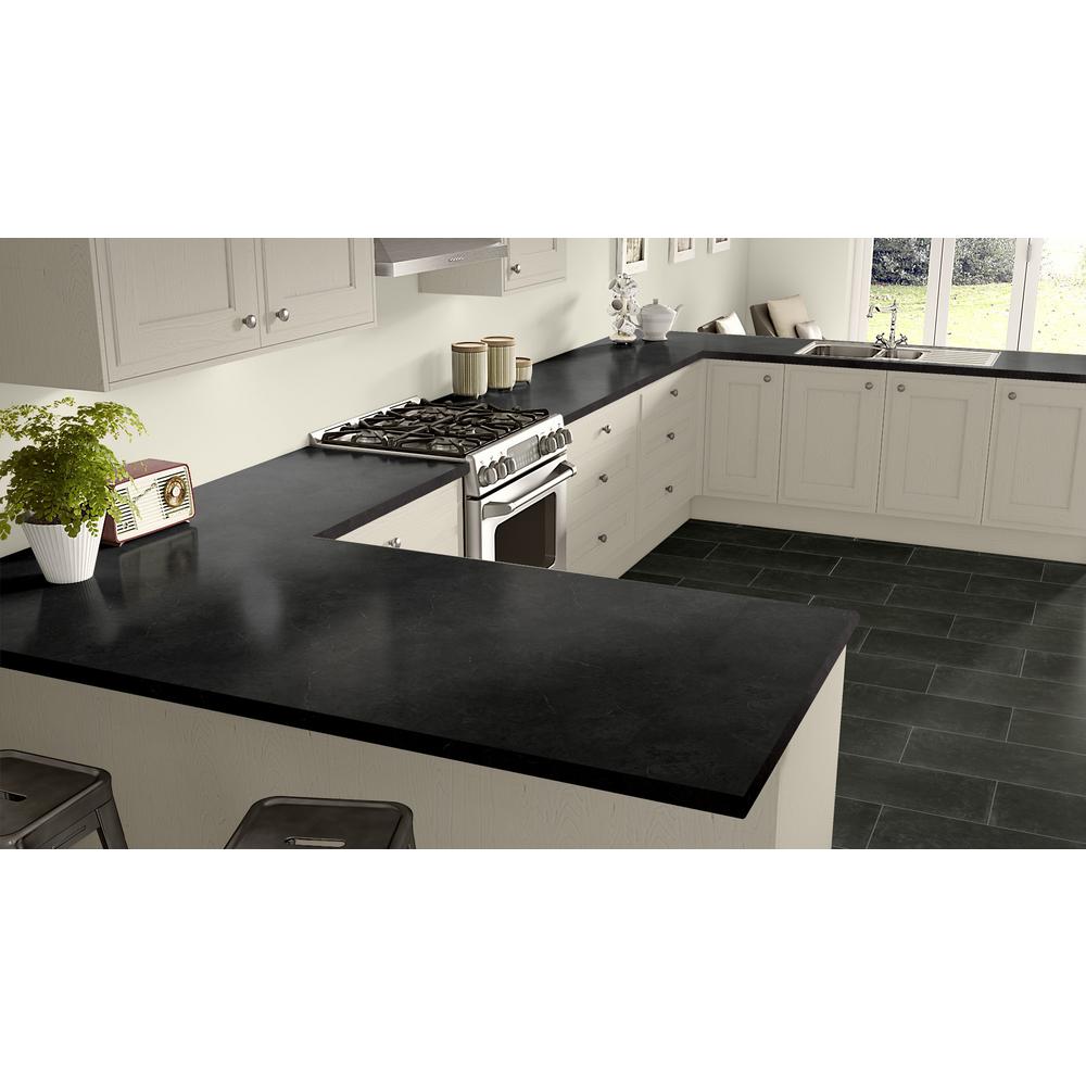 matte black formica countertop