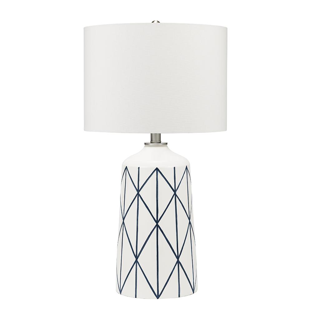 black geometric table lamp