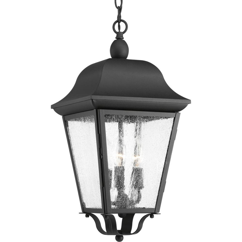 Coastal Nautical Outdoor Ceiling Lighting The Kiawah Collection 3 Light Outdoor Black Hanging Lantern