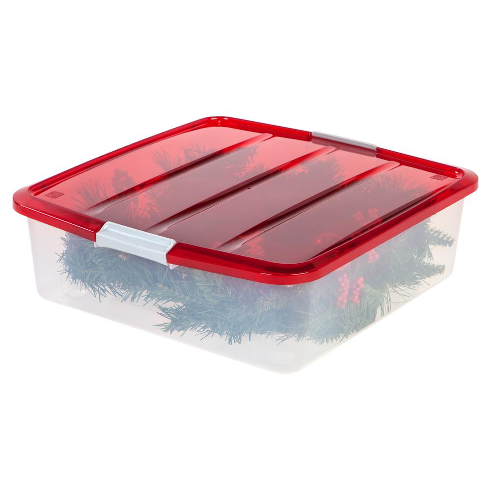 Iris 20 In Wreath Storage Box Red 3 Per Pack 585341 The Home Depot - 36 Wreath Plastic Storage Container Iris 20 In Wreath Storage Box Red 3 Per Pack 585341 The Home Depot - 36 Wreath Plastic Storage Container