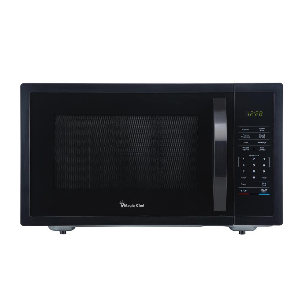 Magic Chef 1 6 Cu Ft Countertop Microwave In Black With Gray Cavity Hmm1611b2 The Home Depot Magic Chef 1 6 Cu Ft Countertop