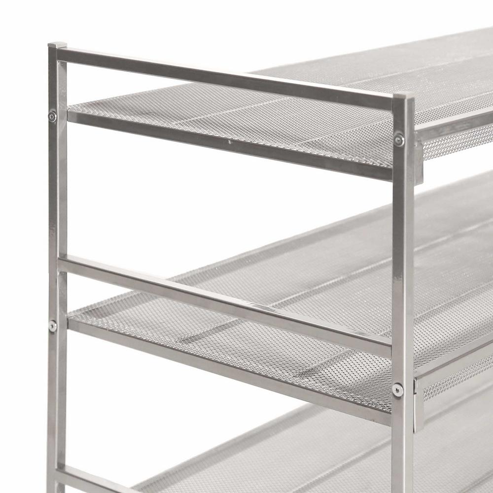 Seville Classics 19 1 In H X 26 5 In W 9 Pair Iron Mesh Multi Position Stackable Shoe Rack She15890b The Home Depot