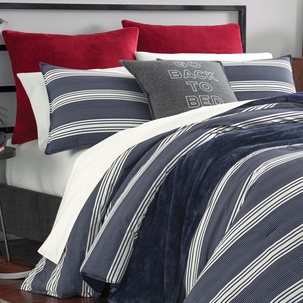 Nautica Craver 3 Piece Navy Full Queen Duvet Cover Set