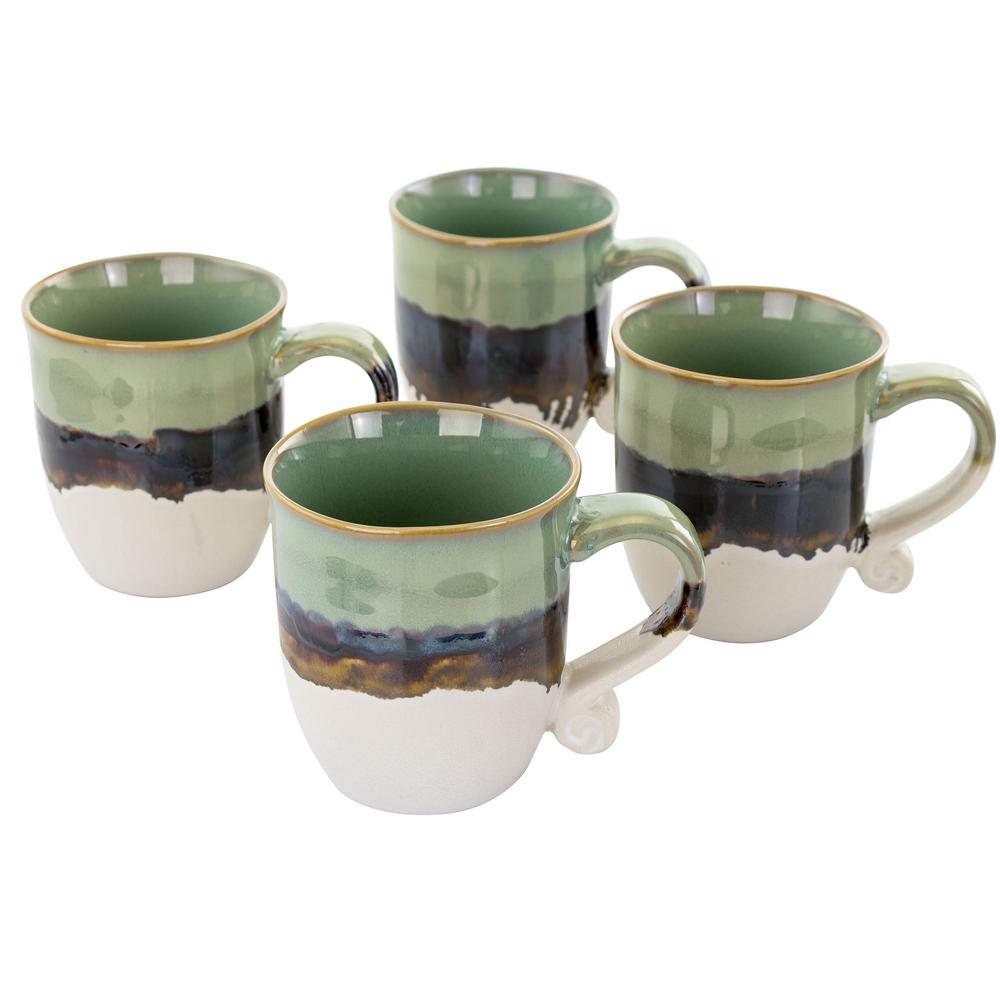 Meritage 18 fl. oz. Green Stoneware Mug (Set of 4) 985113901M The