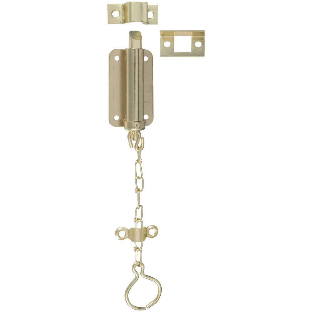 StanleyNational Hardware 3 in. Satin Brass Chain BoltCD1055 3 CHAIN