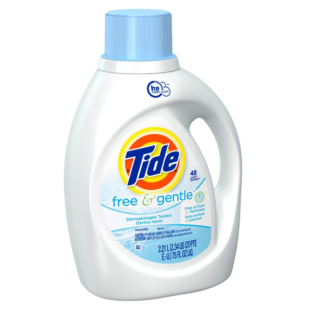 TIDE Free and Gentle HE Liquid Laundry Detergent (48Loads) 75 oz
