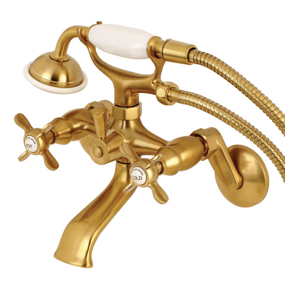 Kingston Brass Victorian 3-Handle Wall Claw Foot Tub Faucet with ...