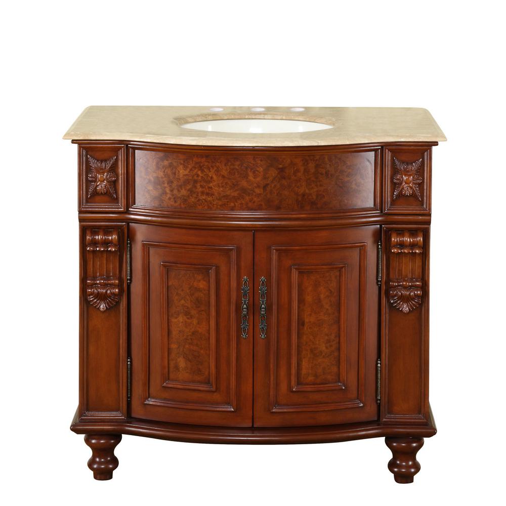 Silkroad Exclusive 36 In W X 22 D Vanity Natural Cherry Vanity In Natural Cherry
