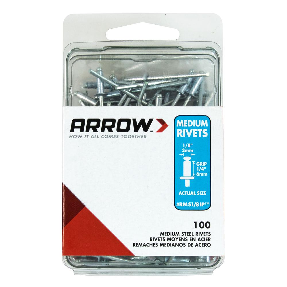 Arrow Medium Rivets-RMS1/8IP - The Home Depot