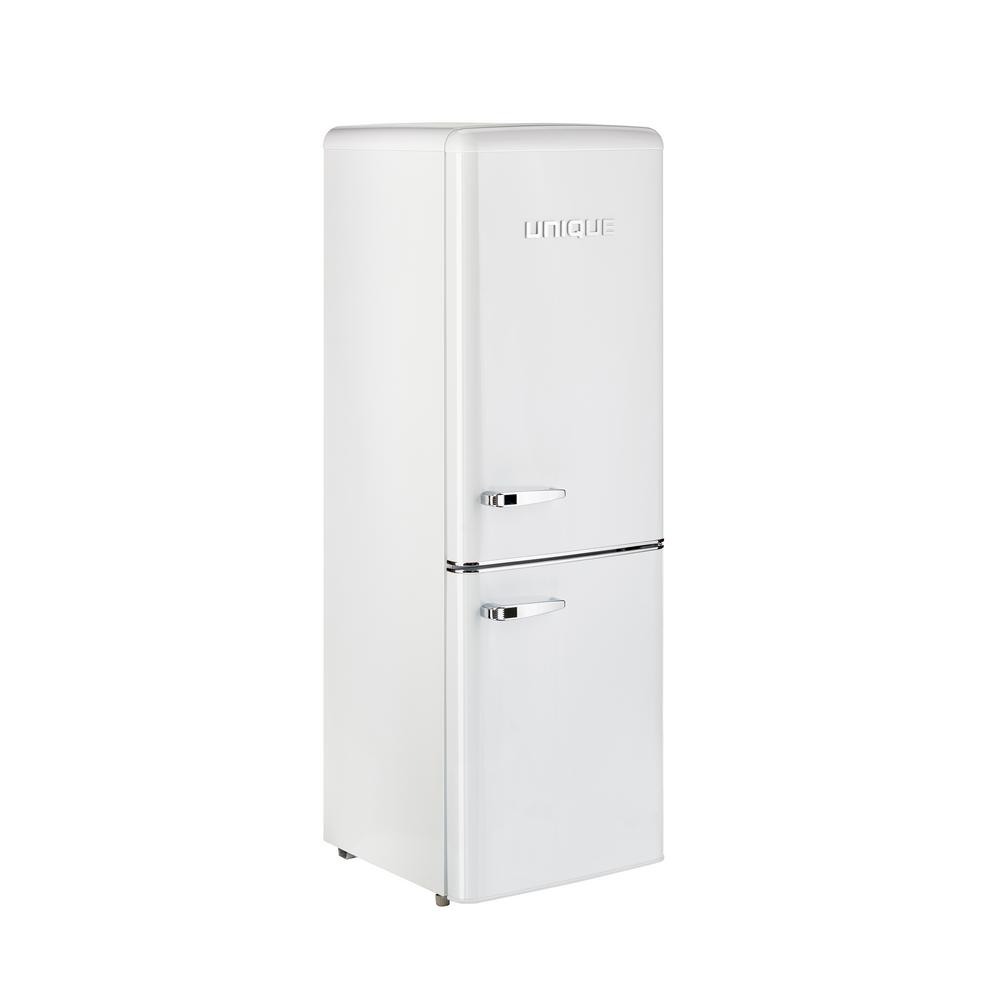 Unique Retro 21.6 in. 7 cu. Ft. Bottom Freezer Refrigerator in White