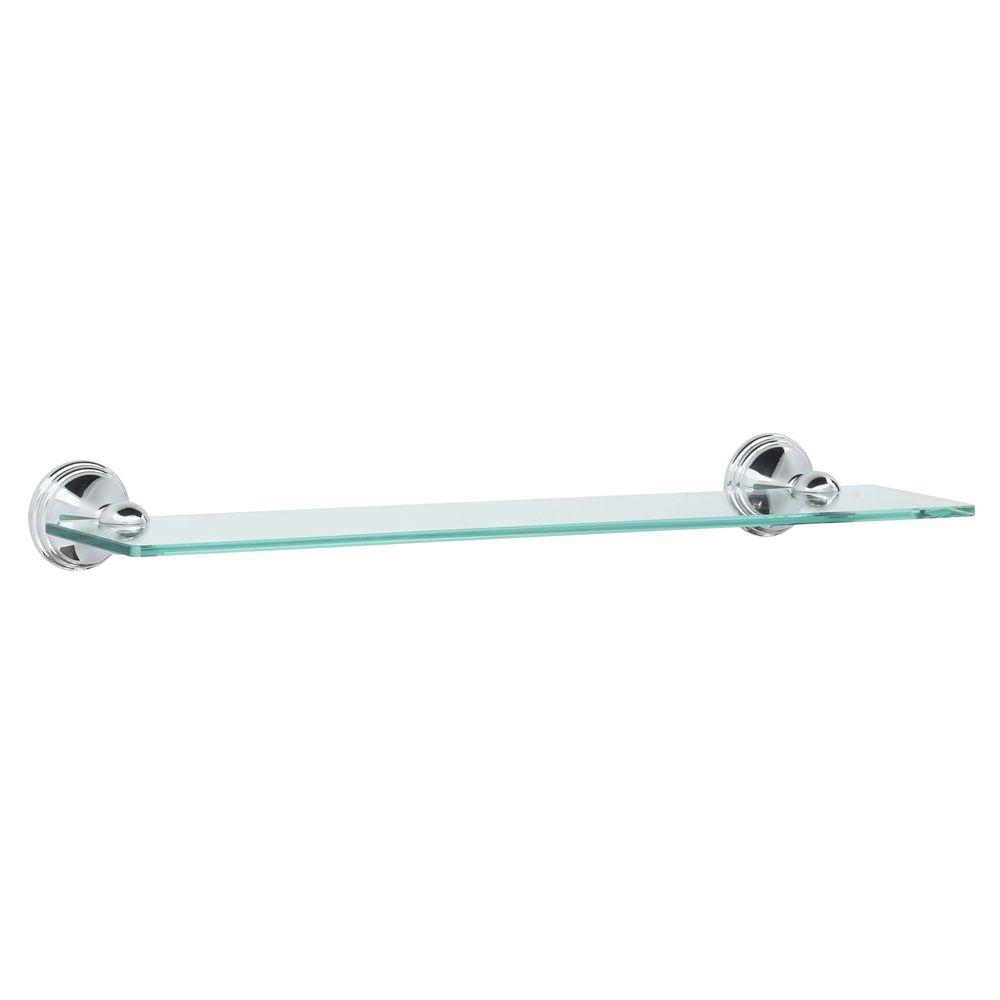 Moen Preston 19 In W Glass Bath Shelf In Chrome Dn8490ch The Home Depot