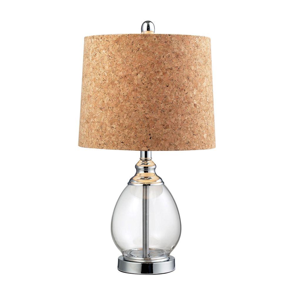 Titan Lighting 22 In Polished Chrome Clear Glass Table Lamp Tn Titan Lighting 22 In Polished Chrome Clear Glass Table Lamp