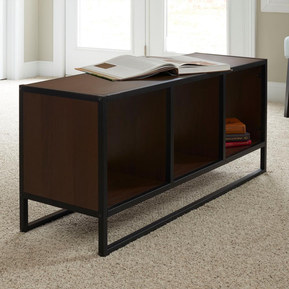 Walnut Coffee Table With Storage Cubes Metal And Wood Walnut Coffee Table With Storage Cubes Metal And Wood